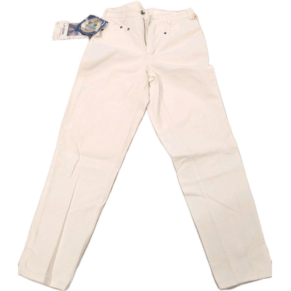 Vintage L.A. Gear Jeans Juniors 11/28 White High Rise Tapered Denim 80s-90's NWT
